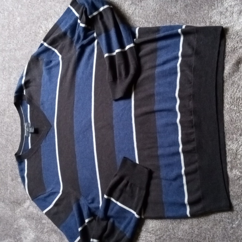Banana Republic Factory Merino wool striped v-neck sweater